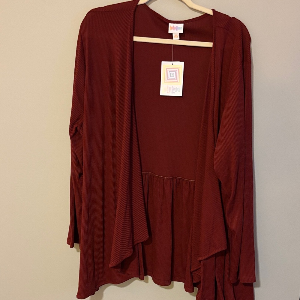 LuLaRoe Women's Rich Burgundy Open Cardigan